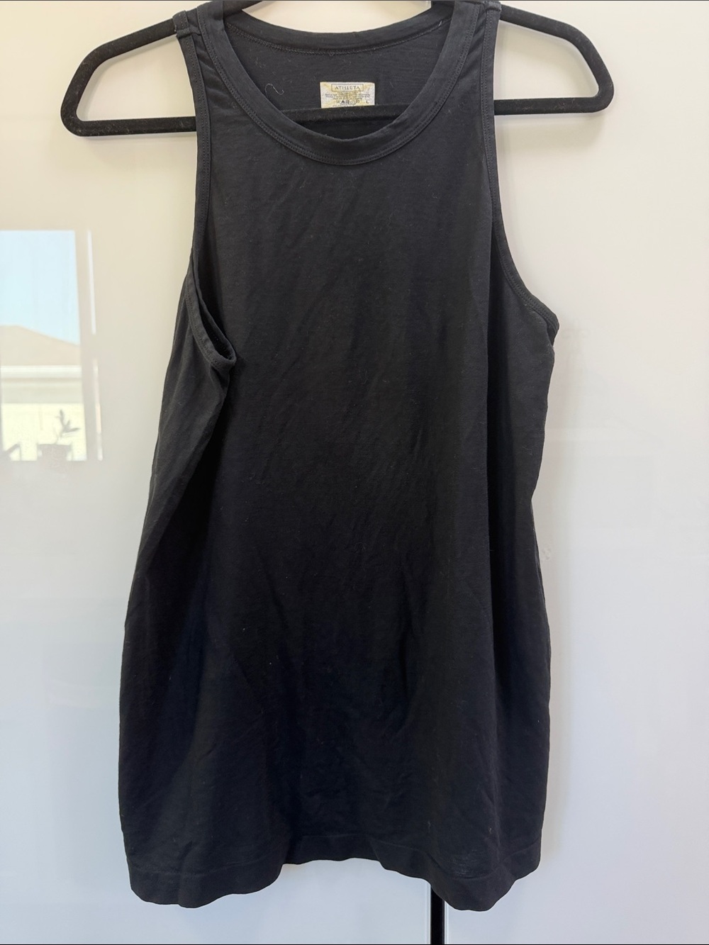 Athleta Black Knit muscle Top with Branded Care Tag